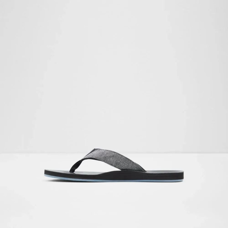 Weallere Men's Slip-On Thong Sandal Black Aldo Fashion