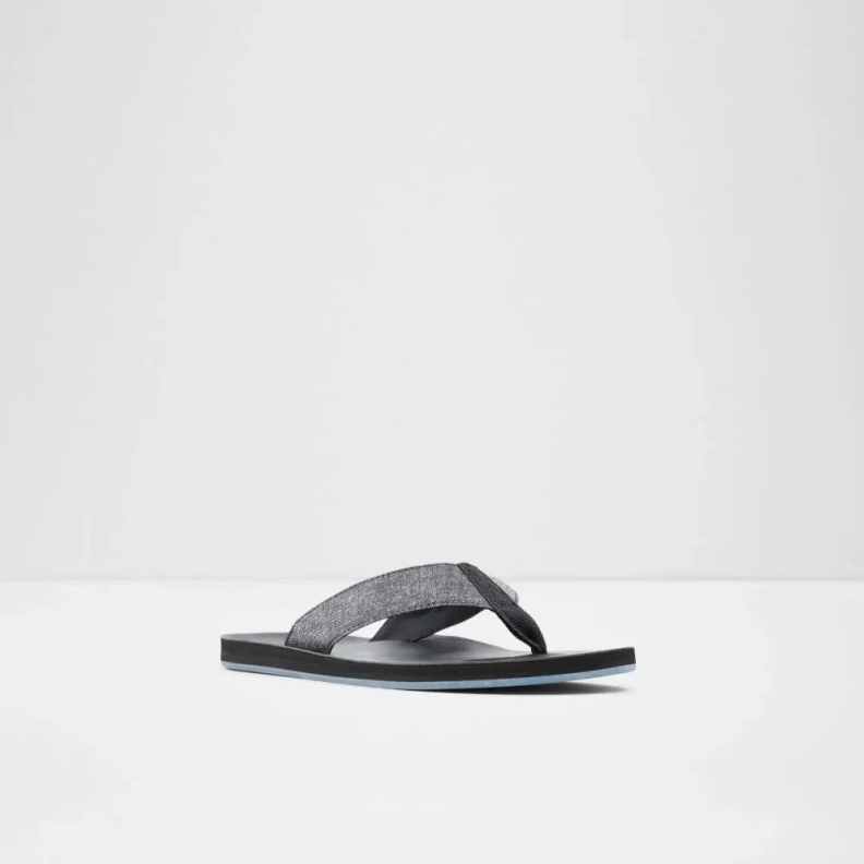 Weallere Men's Slip-On Thong Sandal Black Aldo Fashion