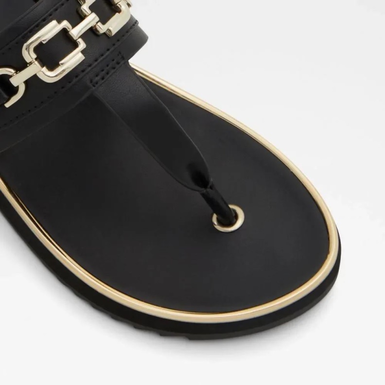 Aldo Yerral Women's T-Strap Beach Sandal Black Fashion