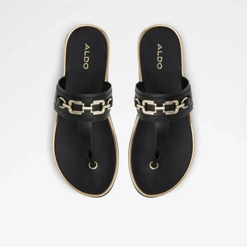 Aldo Yerral Women's T-Strap Beach Sandal Black Fashion