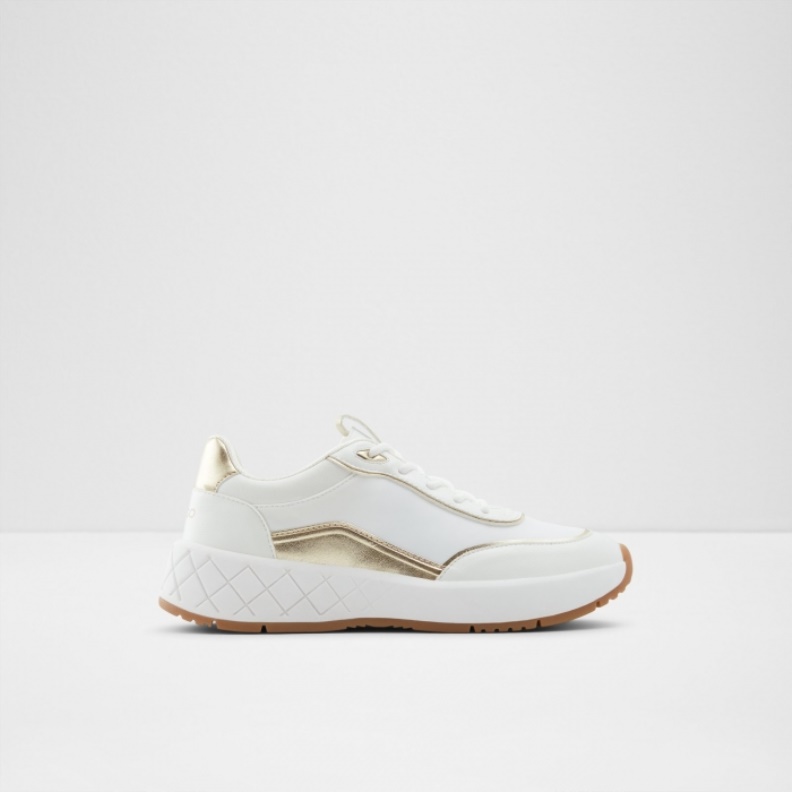 Fashion Aldo White Adrela Sneakers Wedge Heels