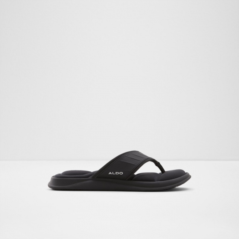 Fashion Black Rassen Flat Sandals Aldo