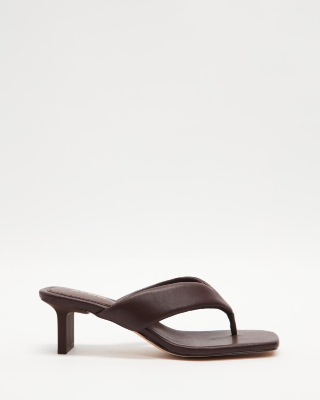 Aldo Auday Thong Heels Dark Brown Fashion Fashion